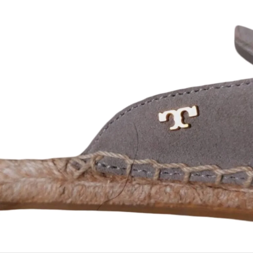 TORY BURCH Gray Suede Espadrille Mules Slides 5M - Picture 5 of 11